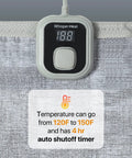 Close-up of digital thermostat on Foot Friendly Tap To Activate Heated Floor Mat For Electric Underfoot Warmer with grey design.