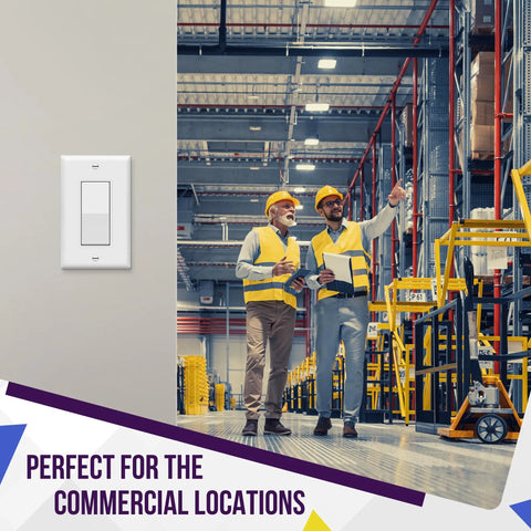 Durable 1 Gang Decorator Wall Plate White 4.50 By 2.76 Inches Unbreakable Polycarbonate Thermoplastic UL Listed 100 Pack in warehouse