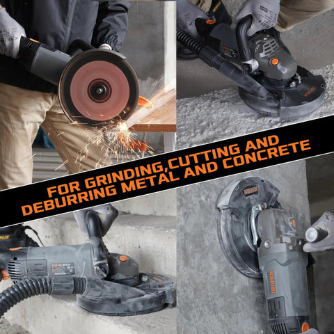 Beast Heavy Duty 7 Inch Concrete Grinder Kit With Dust Extraction Shroud And 2400W 15A Motor Delivers 6000 RPM in use