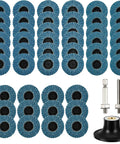 2 Inch Flap Disc Sanding Set With 48 Assorted Grit Discs 40 60 80 120 And One Quarter Inch Shank Holder For Die Grinder Rust Paint Removal Finish Work Perfect For Metal Wood Auto Body Buffing Deburring And Surface Prep