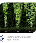 Comparison of light beams at angles 20°, 40°, 60° from 12V Landscape Accent Light With Adjustable Beam And Integrated Brightness Control
