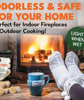 Fire Starter Pods In Resealable Packs For Campfires, BBQ, Grill, Pit And Wood Stove by cozy fireplace, lights when wet