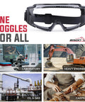 Over Glasses Safety Goggles For Prescription Wearers, ANSI Z87.1 Anti Fog, Impact And Scratch Resistant Eye Protection
