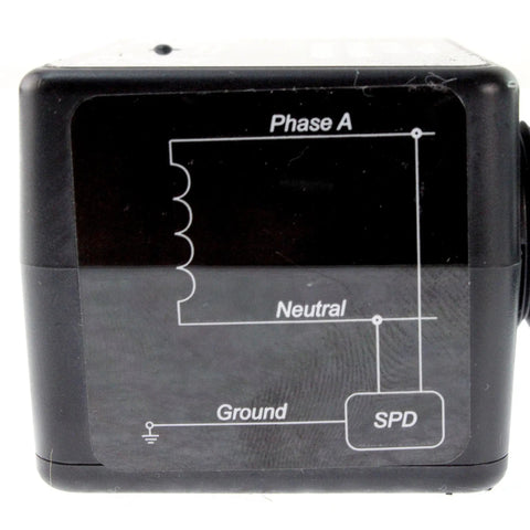 Rock Solid 120V AC Hardwired Parallel Surge Protector with Diagnostic LED diagram showing phase, neutral, ground, SPD