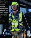 Worker wearing SecureFit Ventilated Safety Helmet For On Site Work At Height, Climbing Style Hard Hat For Construction, ANSI X5003V