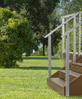 Slick Steel Cable Railing Kit For Stair Handrails With Pre Drilled Base Mounts Includes All Solid Hardware For Hassle Free Diy Installation White 18 Foot 42 Inch System on outdoor wooden stairs.