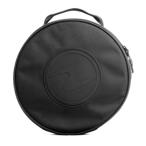 Front view of Round Padded Regulator Travel Case for Scuba Gear With Lightweight Rugged Build And Reinforced Foam Padding Plus PE