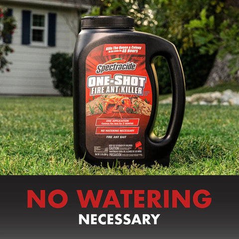 One Shot Fire Ant Killer Granular Bait Delivers 3 Months Of Fire Ant Control, 1.5 lb jug on lawn, no watering needed
