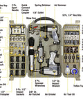 Beefed-Up 71-Piece Pneumatic Air Tool Kit With 1/2 Inch Impact Wrench, 3/8 Inch Ratchet, air hammer, die grinder in storage case