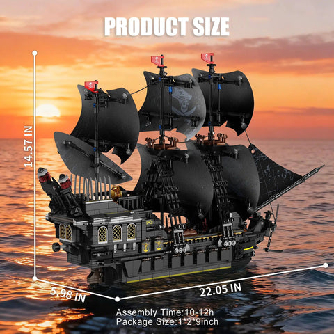 Pirate Ship Building Set With Lights 2288 Piece Three Masted Model That Works With Lego Large Boat Building Block For Adults Great Home Decor And Birthday Gift For Boys Eight To Fourteen, 22.05 in