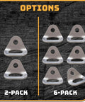 Heavy Duty 26kn Climbing Anchors Rated To 5845 Pounds Solid Steel Bolt Hangers 2-pack and 6-pack options displayed.