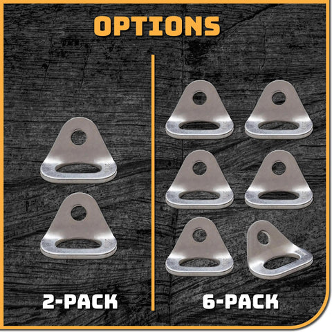 Heavy Duty 26kn Climbing Anchors Rated To 5845 Pounds Solid Steel Bolt Hangers 2-pack and 6-pack options displayed.