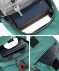 Interior compartments of the Packable Small Crossbody Sling Backpack for Hiking and Travel, showing space with key, book, and phone.