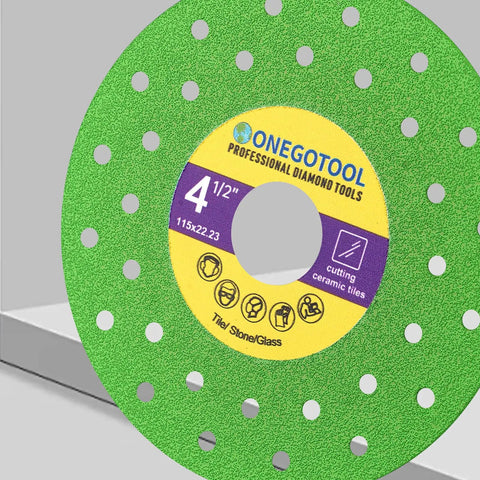 4 1/2 Inch Tile Cutter Diamond Saw Blade for Angle Grinder, green and yellow cutting disc for porcelain ceramic marble