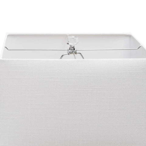 Top view of cotton shade for Toledo 25 Inch Crystal Table Lamp With Cotton Shade Great End Table Lighting For Living Room Or Bedroom On Off Switch Durable Glass Crystals And Cozy Ambient Glow