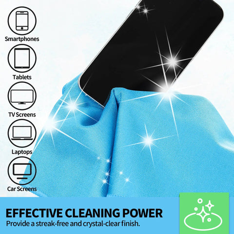 Ultra Soft Microfiber Glass Cleaning Cloths 12 Pack Streak Free No Lint Wipes for screens and devices