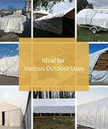 Collage of weatherproof 6x8 feet tarp cover 5 mil poly tough as nails waterproof multi purpose tarp used in various outdoor settings