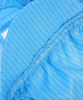 Close-up of blue lightweight mesh fabric showing details of Five Piece Anti Static Work Caps Blue Bouffant Hair Nets.