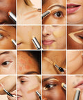 Quick Fix Concealer Stick Soft Ivory Lightweight Vegan Formula Paraben Free And Fragrance Free Long Lasting Smudge Proof Wear applied to diverse skin tones.