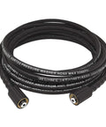 Coiled Vortxx 1/4in x 30ft pressure washer hose with M22-14mm fittings, steel wire braided, 3200 PSI