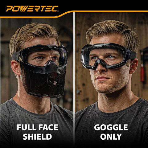 Premium KickAss Anti Fog Safety Goggles With Flip Up Detachable Face Shield And Ansi Z87 Impact Rating For Grinding Cutting And Full Face Workshop Defense