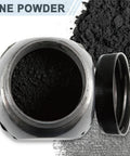 Open jar of ultra-fine pure graphite powder for sketching and art with lid, Pro Grade Graphite Powder for Sketching and Art.