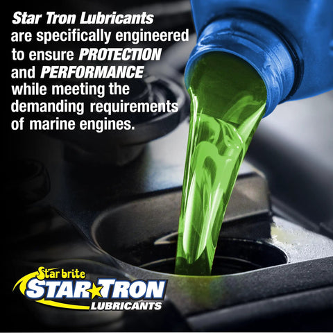 High Viscosity Lower Unit Gear Oil 80W90 With Anti Wear Rust And Corrosion Inhibitors being poured from a blue bottle