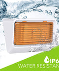 Rugged 12V LED RV Exterior Porch Light With Switch, durable design, white base, clear and amber lens, water-resistant feature
