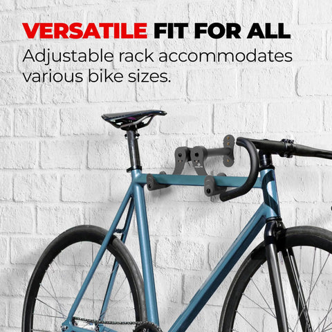 Garage Wall Mount Bike Rack With Durable Alloy Construction And Adjustable Hook Hanger For Indoor Storage, installed with bike