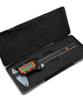 Digital Caliper 6.1 Inches Stainless Steel Water Resistant With LCD Readout And Storage Case IP54 Rated in black case