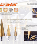 12 Piece HSS Titanium Drill Bit Set With Metric Step Drills 5 9 14 Steps And Cone Drill 4 12 20 32 MM Countersink Bits 6 Sizes