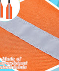 Close-up of orange safety travel flag for kayak and canoe with reflective stripe and durable oxford fabric.