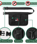 Garden Tool Belt For Men With Pockets, Durable Waist Apron For Yard Work, showcasing buckle, drawstring, swivel snap hook
