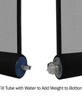 Close-up of fill tube for water weighting on Patio Umbrella Mosquito Net With Zippered Mesh For 7.5 Foot Umbrellas, Bug Screen.