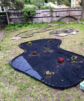 40 Ft Garden Landscape Edging Kit With 40 Spikes Black 2 Inch Tall Paver Edging For Lawn Borders installed in a garden