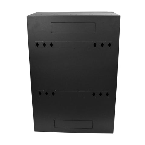 Rear view of 6U Wall Mount Network Cabinet With Vertical Patch Panel Rack, 30-Inch Depth Server Room Enclosure for cables and racks.