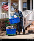 Tough As Nails Heavy Duty Recycle Bin Cart With Aluminum Frame And Stainless Steel Hardware Manages Four Hundred Pounds for curbside collection.