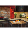 Killer Pull Out Tambour Counter Extender For 21 Inch Drawers Heavy Duty Maple Wood Sliding Cabinet Organizer showcases kitchen workspace.