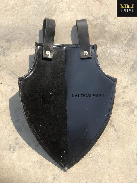 Medieval Markward Shield Tasset Armor for Cosplay and LARP Blackened Steel Viking Thigh Armor with Belt Loops