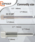 Image of two measurements of Heavy Duty Hardened Primary And Secondary Clutch Puller Tool Kit With 12 Piece Beast Set showing dimensions and sizes