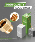 Lead Free Hose Bib Adapter With Backflow Preventer, 1-1/16 Inch Fine Thread Female To 3/4 Inch GHT Male, solid brass material
