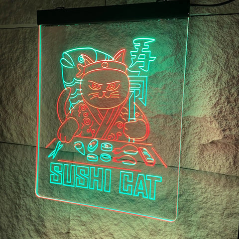Sushi Cat Neon Sign Dope Neon Light For Sushi Bar And Restaurant Wall Decor Handmade Retro LED Cat Chef Sign Light Up Art