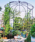 Epic French Style Birdcage Gazebo Trellis for climbing plants in garden setting