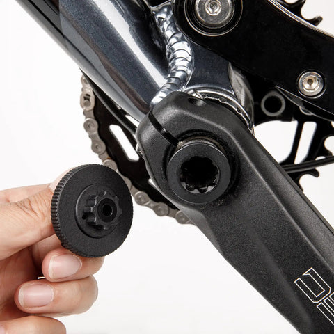 Hand using Pro Grade Bottom Bracket Removal Tool Kit For Bike Maintenance Fits Shimano Hollowtech II BB9000 BBR60 And FSA MegaEvo