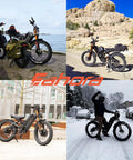 Badass Dual Motor Electric Mountain Bike Featuring Heavy Duty 60V 80Ah Battery And 5600W Kickass Power With 26 Inch Fat Tires air suspension on rocky terrain.