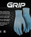 Front view of Womens Grip Nitrile Coated Work Gloves 5 Pack Abrasion Resistant And Water Resistant High Dexterity Large Teal
