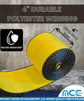 Beefy Yellow 4 Inch By 60 Foot Tie Down Straps Pack Of 2 Heavy Duty Winch Straps With Flat Hooks polyester material detail