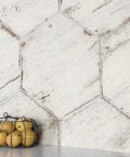 Retro Hex Blanc Porcelain Tile For Floor And Wall You Can Rock 14-1/8 By 16-1/4 In Glazed Medium-Textured Finish with lemons