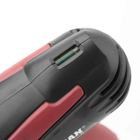 Close-up of battery indicator on 12V Mighty Impact Wrench Kit With One Half Inch Drive 271 Ft Lbs Torque High Speed 5000 RPM Electric Impact Wrench