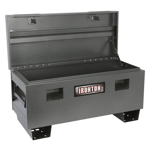 Tough As Nails Lockable Tool Box For Job Sites Built From Solid Carbon Steel With High Security Anti Pry Design And Rugged Gray Finish Keeps Gear Locked Down Secure On Demanding Construction Worksites Daily